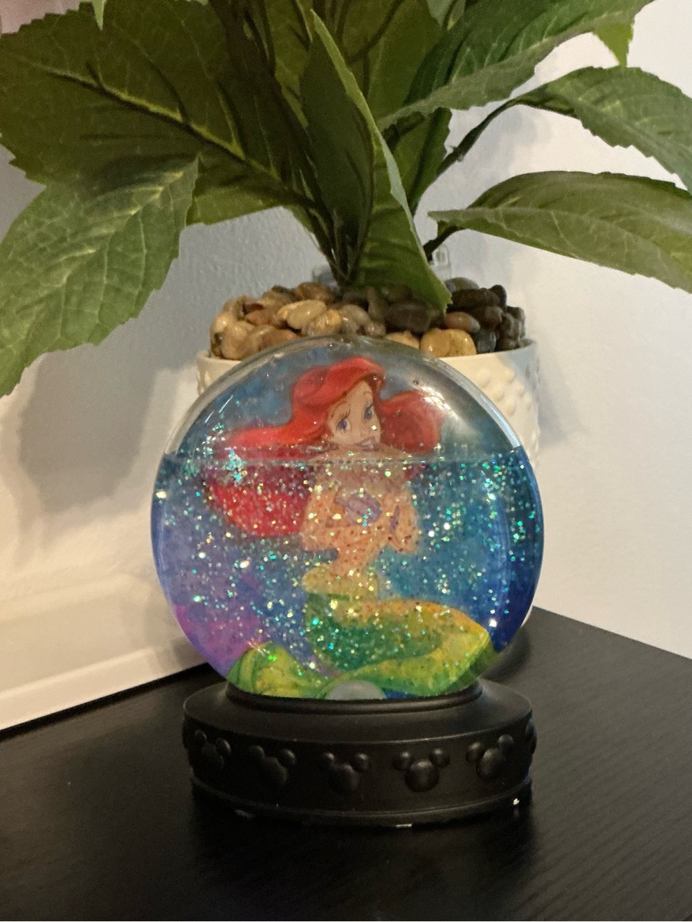 Disney Red-Haired Mermaid Glitter Globe in Blue and Green